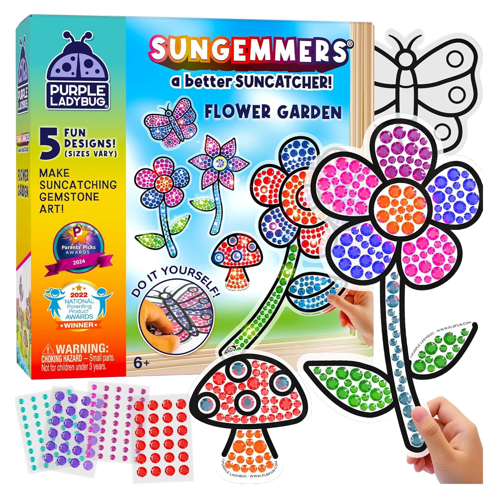 Kit de Manualidades Suncatcher LADYBUG MORADO - Arte de Diamante 5D para Niños 6-12 Años
