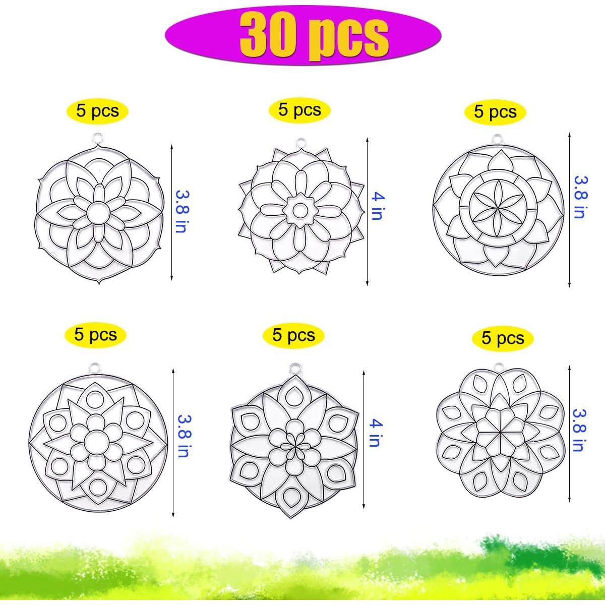 Kit de Manualidades Suncatcher Mandala AUEKIV 30 Piezas