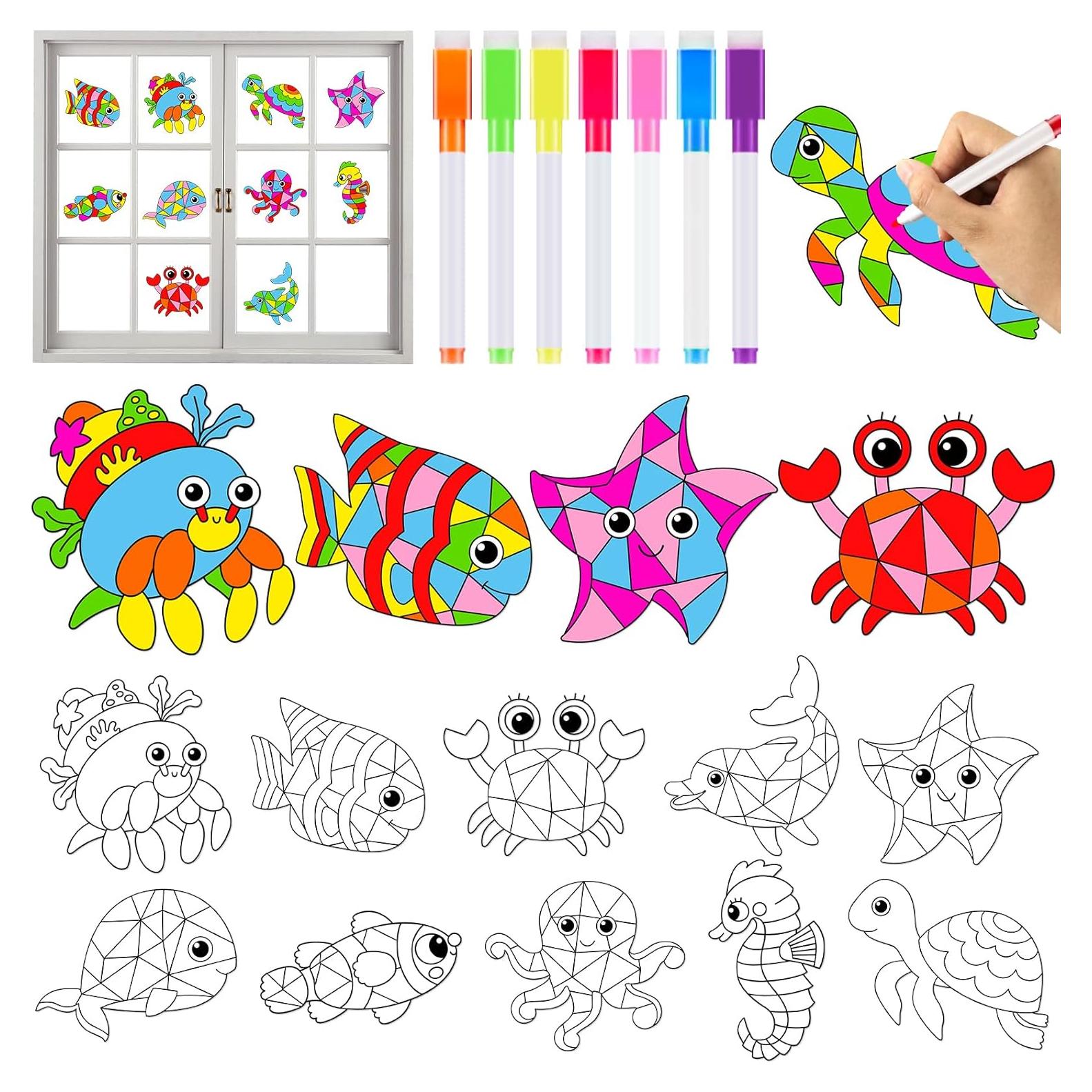 Kit de Suncatchers de Ventana Qyeahkj 30 Piezas Animales Marinos