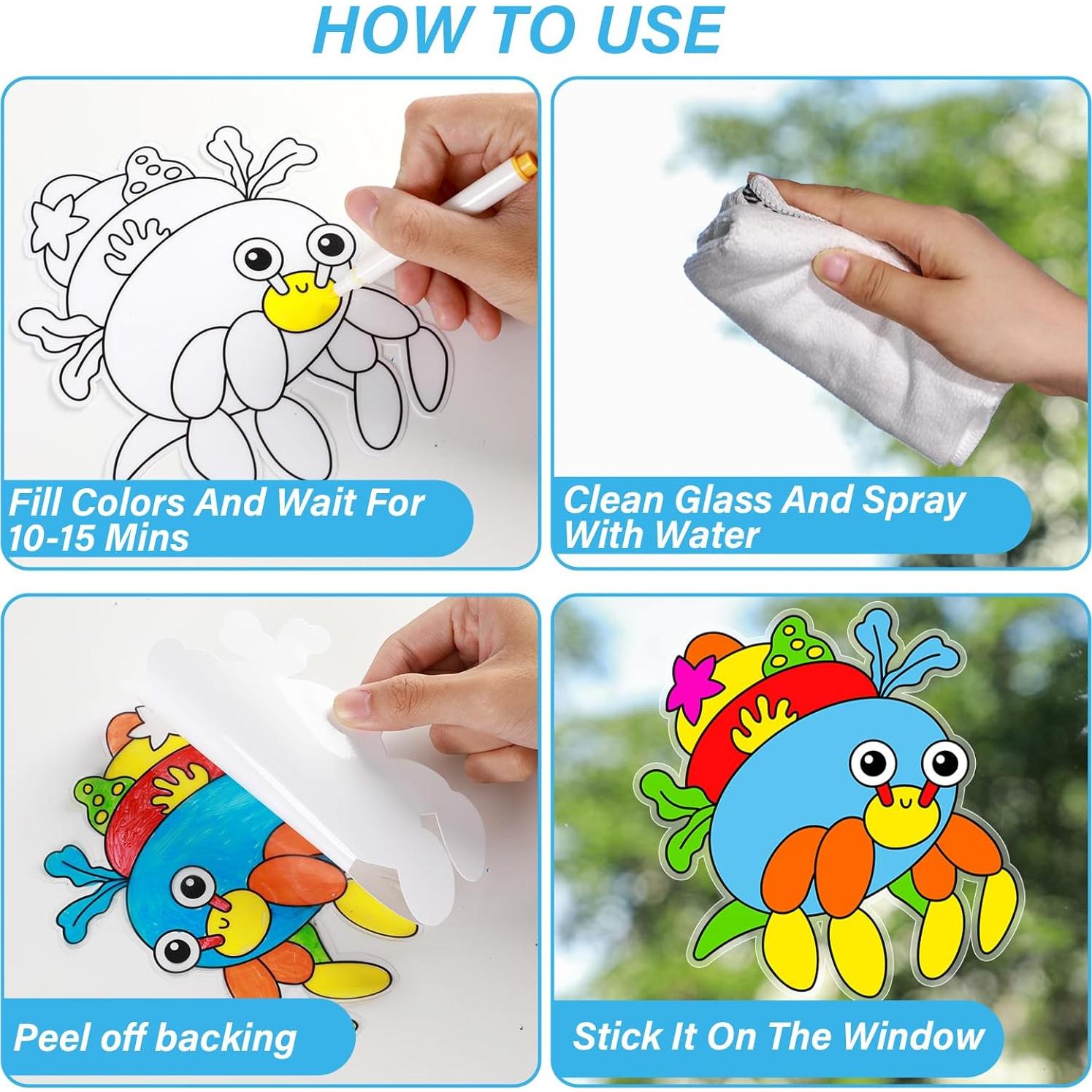 Kit de Suncatchers de Ventana Qyeahkj 30 Piezas Animales Marinos