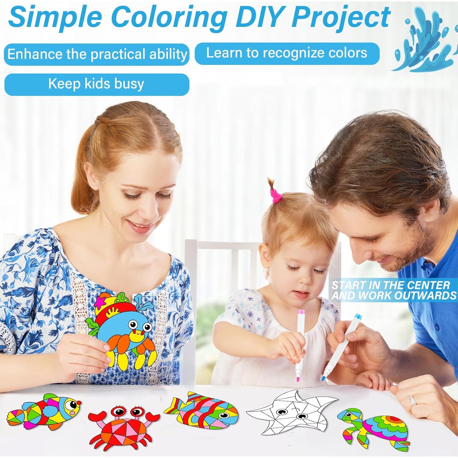 Kit de Suncatchers de Ventana Qyeahkj 30 Piezas Animales Marinos