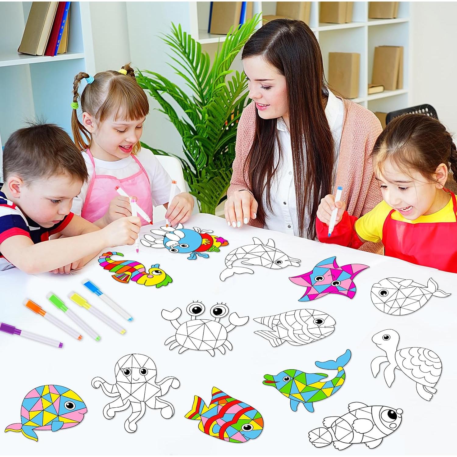 Kit de Suncatchers de Ventana Qyeahkj 30 Piezas Animales Marinos