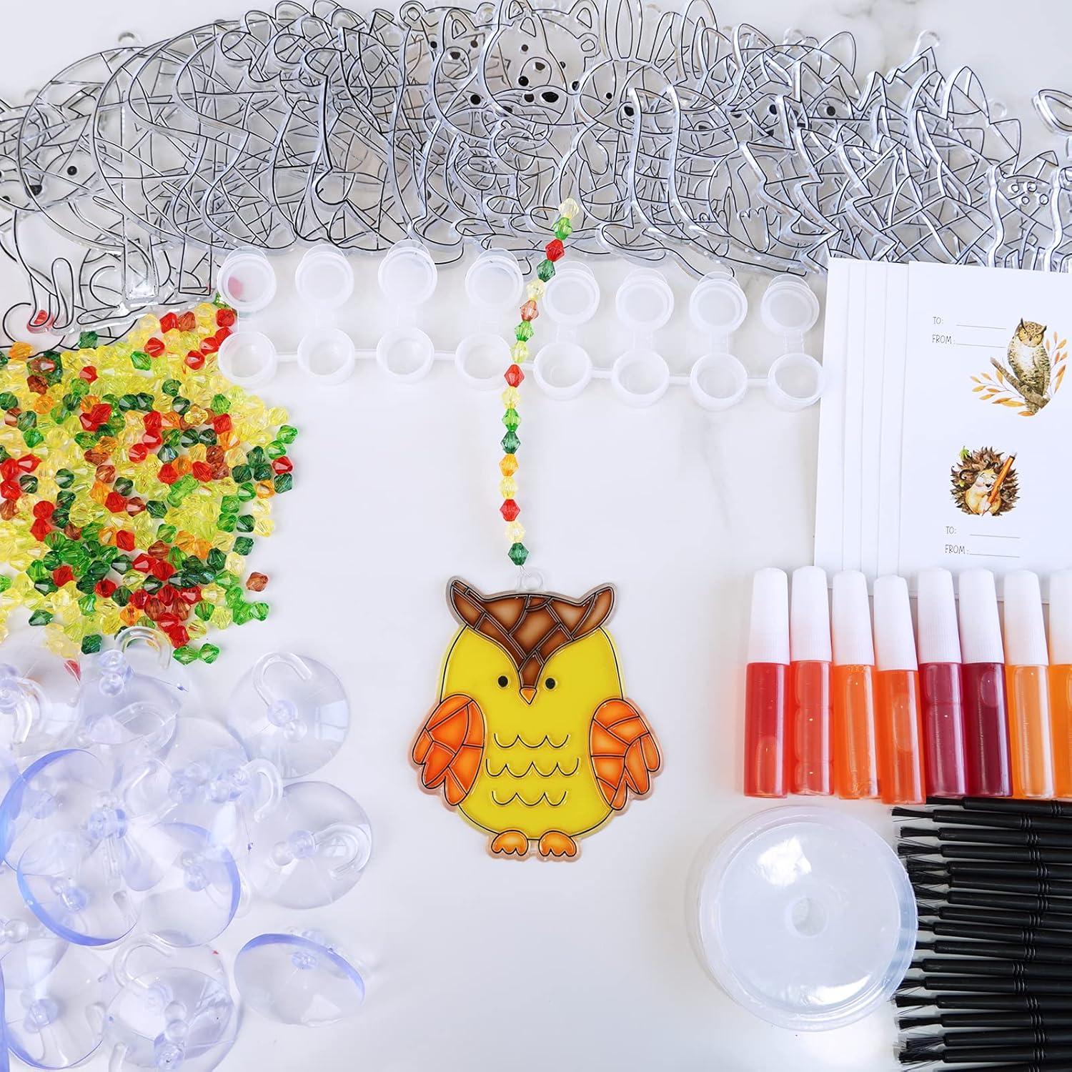 Winlyn 28 Sets Adornos Atrapa Luz Otoño Criaturas Bosque