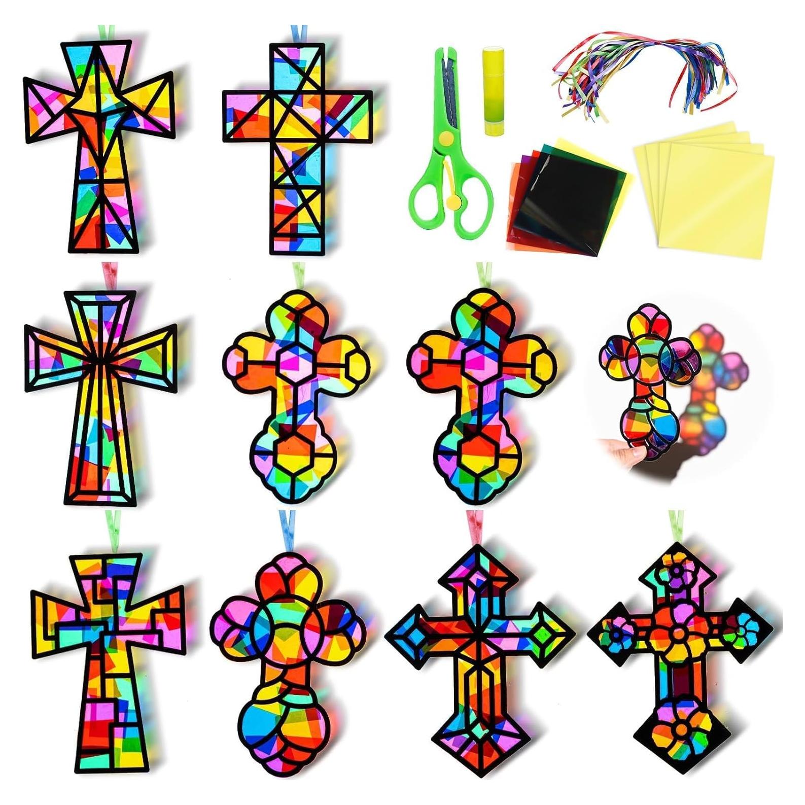 Kit de Manualidades Suncatcher Cruz EggSun - 9 Diseños Coloridos
