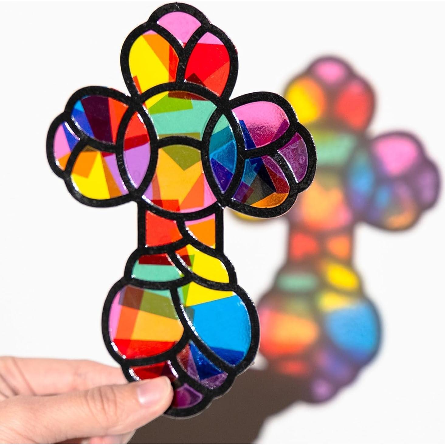 Kit de Manualidades Suncatcher Cruz EggSun - 9 Diseños Coloridos