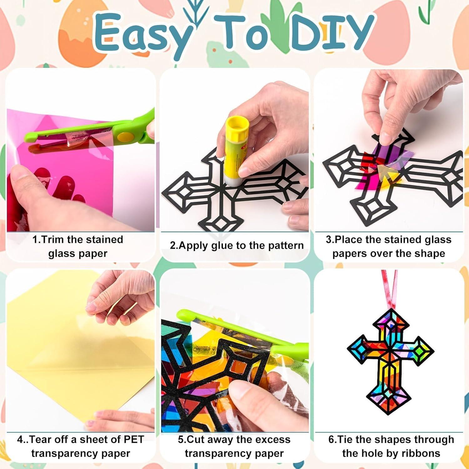 Kit de Manualidades Suncatcher Cruz EggSun - 9 Diseños Coloridos