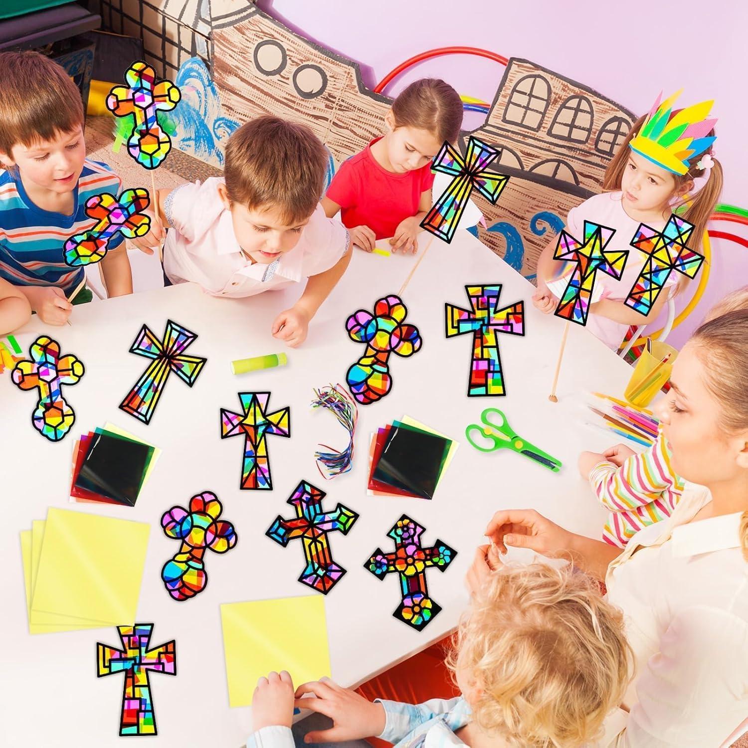 Kit de Manualidades Suncatcher Cruz EggSun - 9 Diseños Coloridos