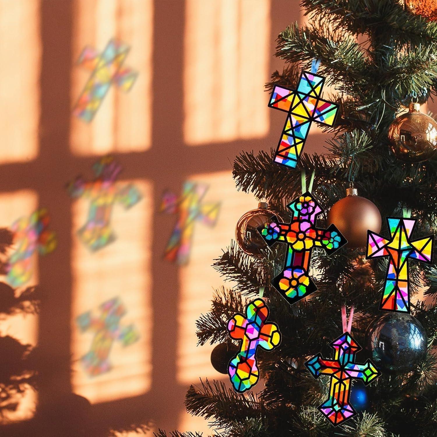 Kit de Manualidades Suncatcher Cruz EggSun - 9 Diseños Coloridos