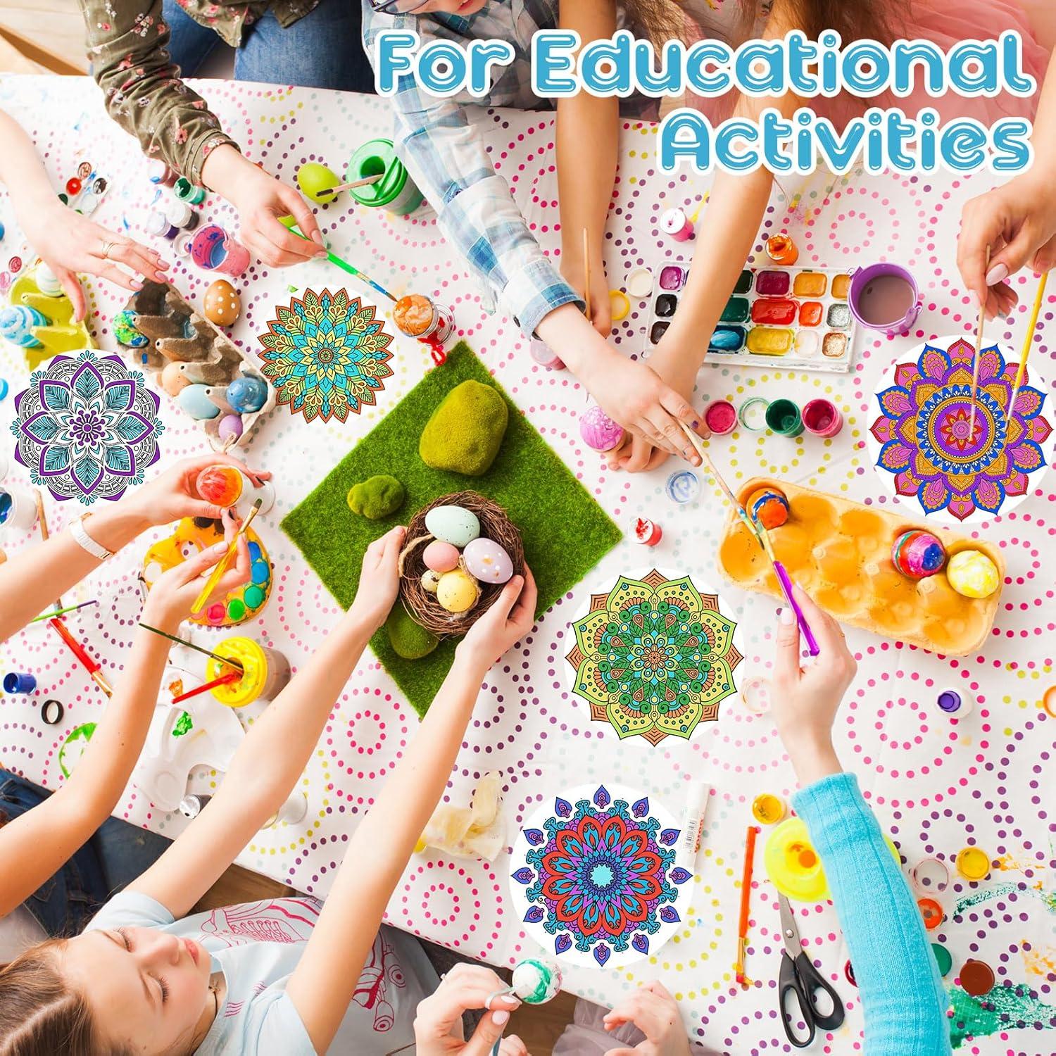 Kit de Manualidades Trandraft 36 Ventanas Adheribles Mandalas 15 cm