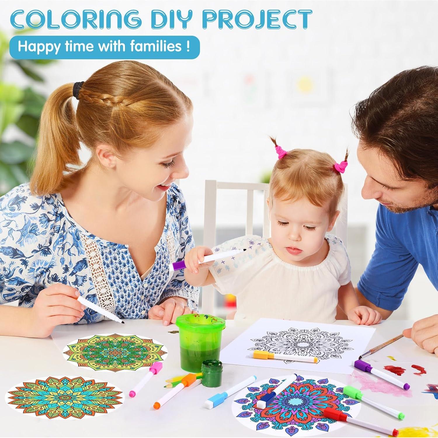 Kit de Manualidades Trandraft 36 Ventanas Adheribles Mandalas 15 cm