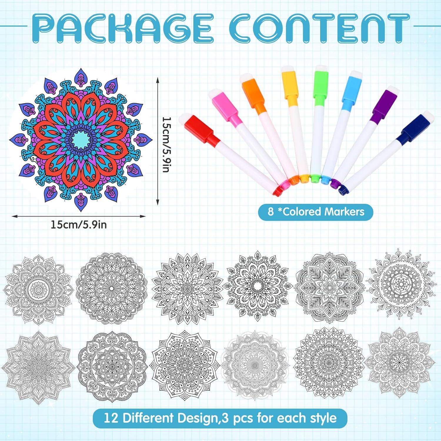 Kit de Manualidades Trandraft 36 Ventanas Adheribles Mandalas 15 cm