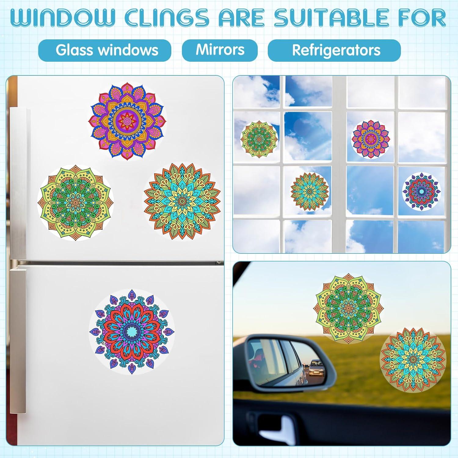 Kit de Manualidades Trandraft 36 Ventanas Adheribles Mandalas 15 cm