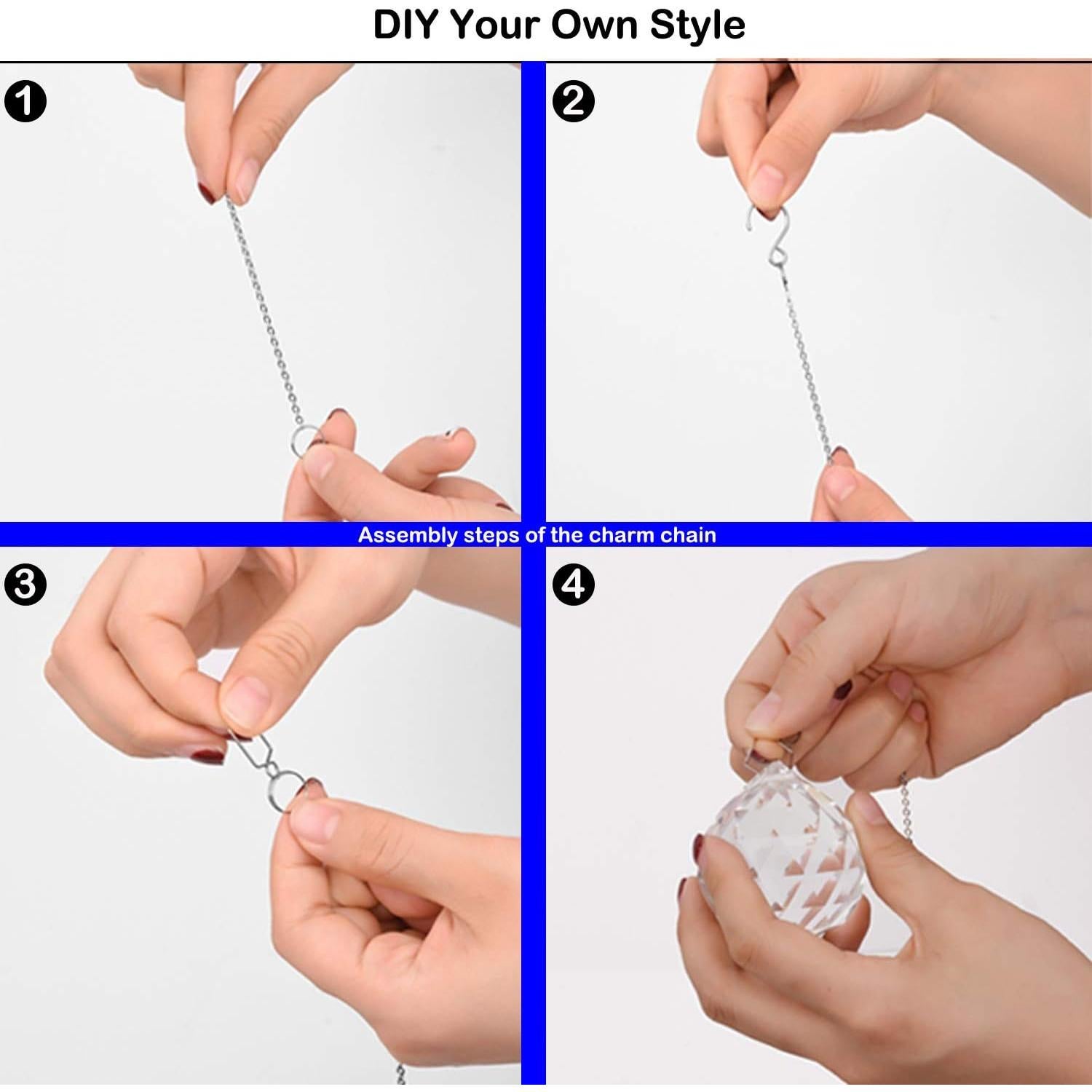 Bolas de Prisma de Cristal 40mm MerryNine - 6 Pcs para Feng Shui