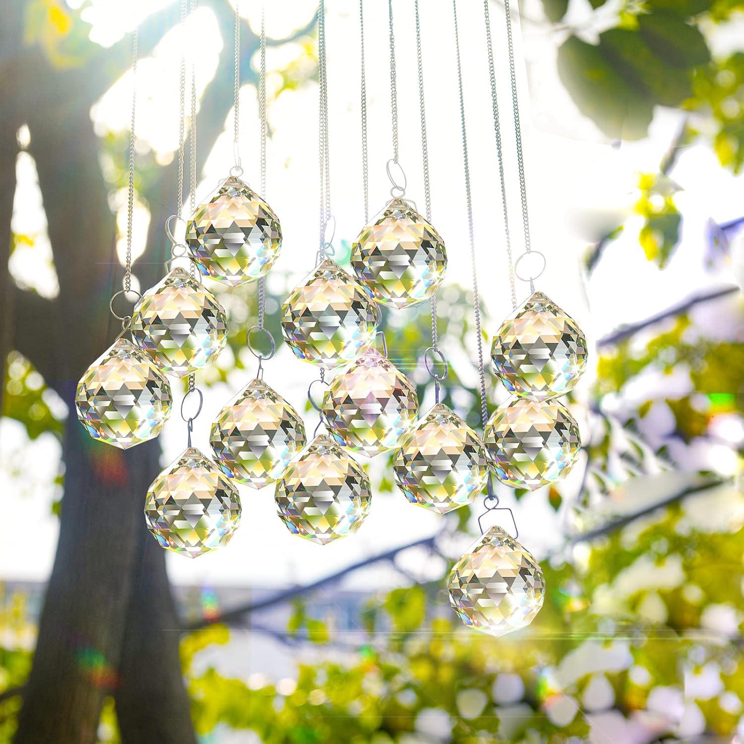 Bolas de Prisma de Cristal 40mm MerryNine - 6 Pcs para Feng Shui