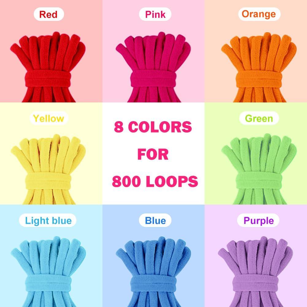 Kit de Tejido daheypong 800 Piezas Lazos de Recarga 7"