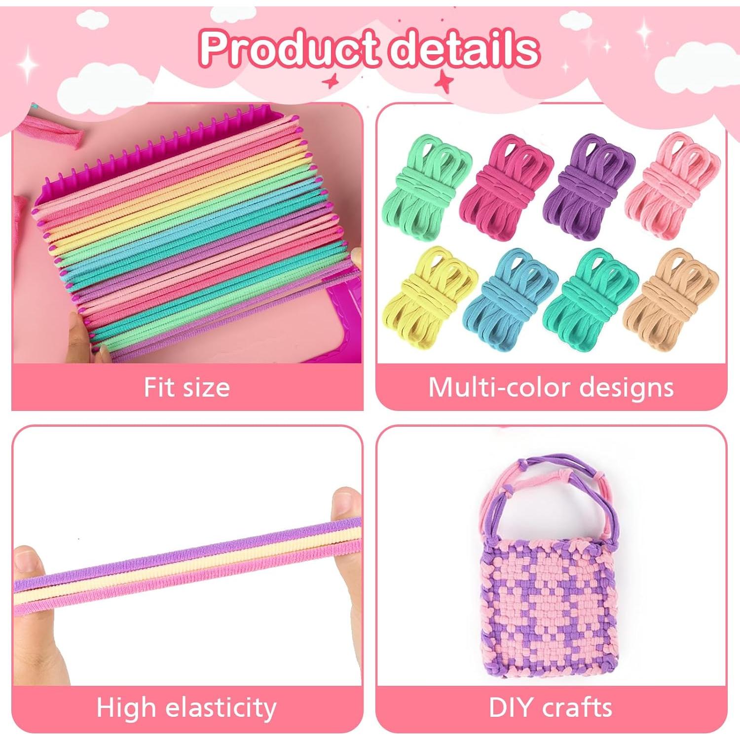 Kit de Manualidades SUGORER 800 Bucles de Telar Nylon Pastel