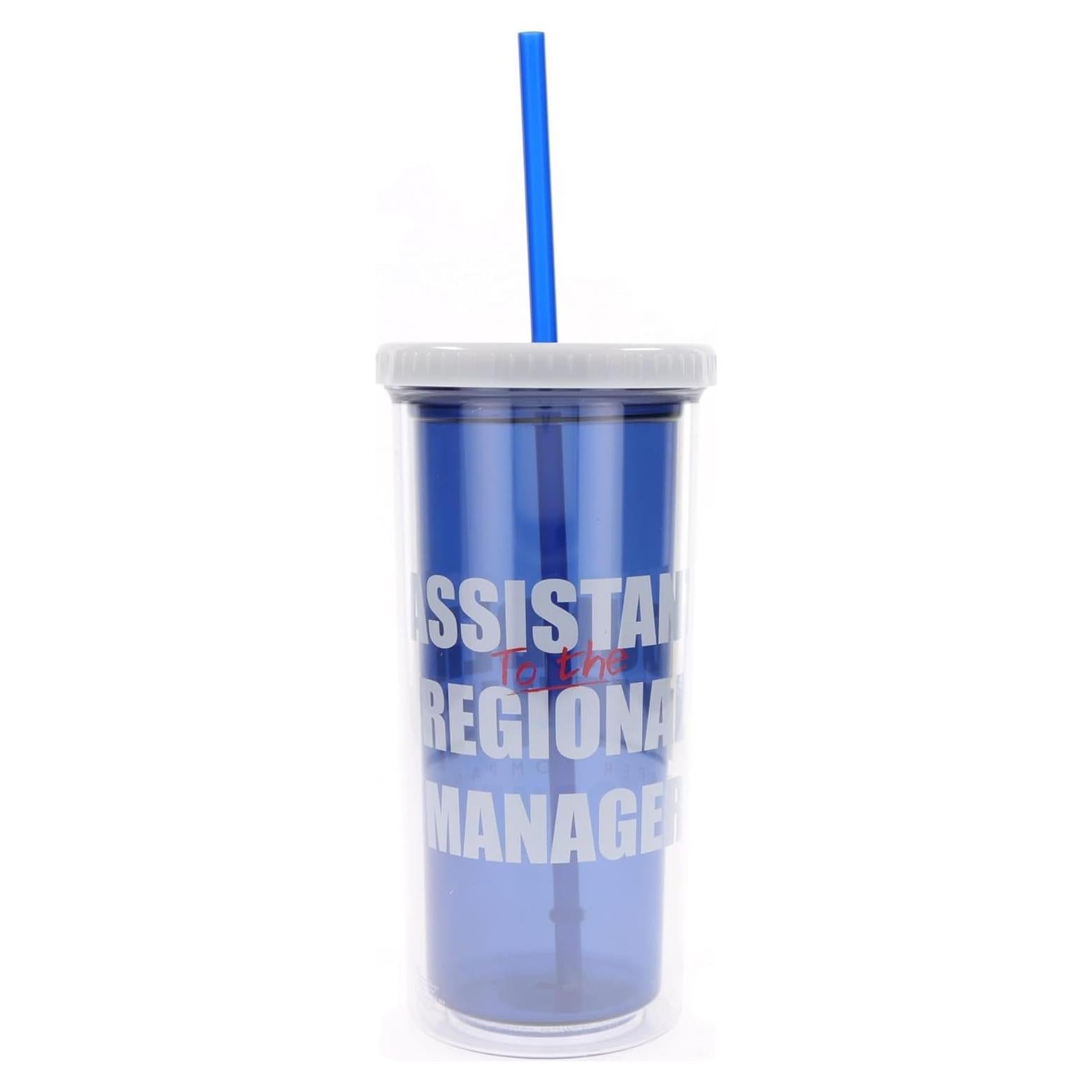 Vaso Frío Alto 590ml The Office Silver Buffalo con Tapa