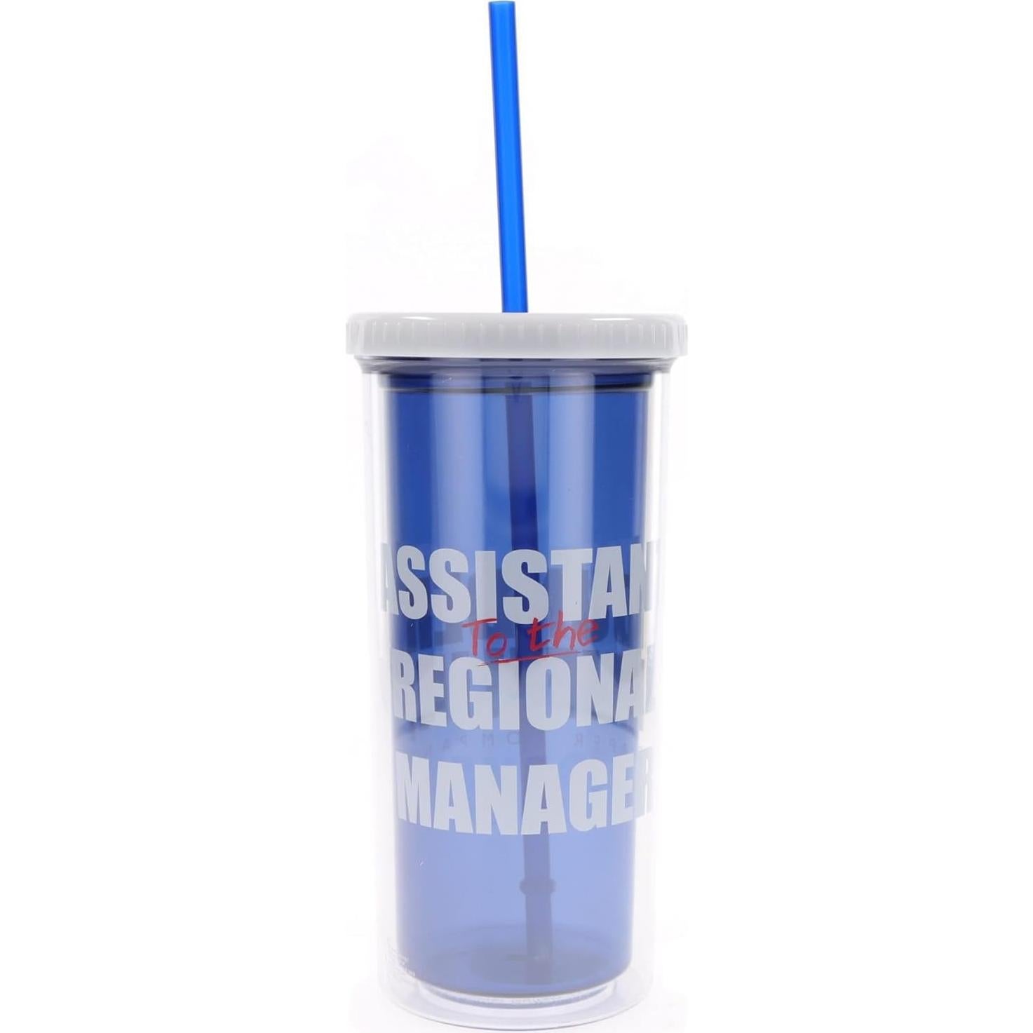 Vaso Frío Alto 590ml The Office Silver Buffalo con Tapa