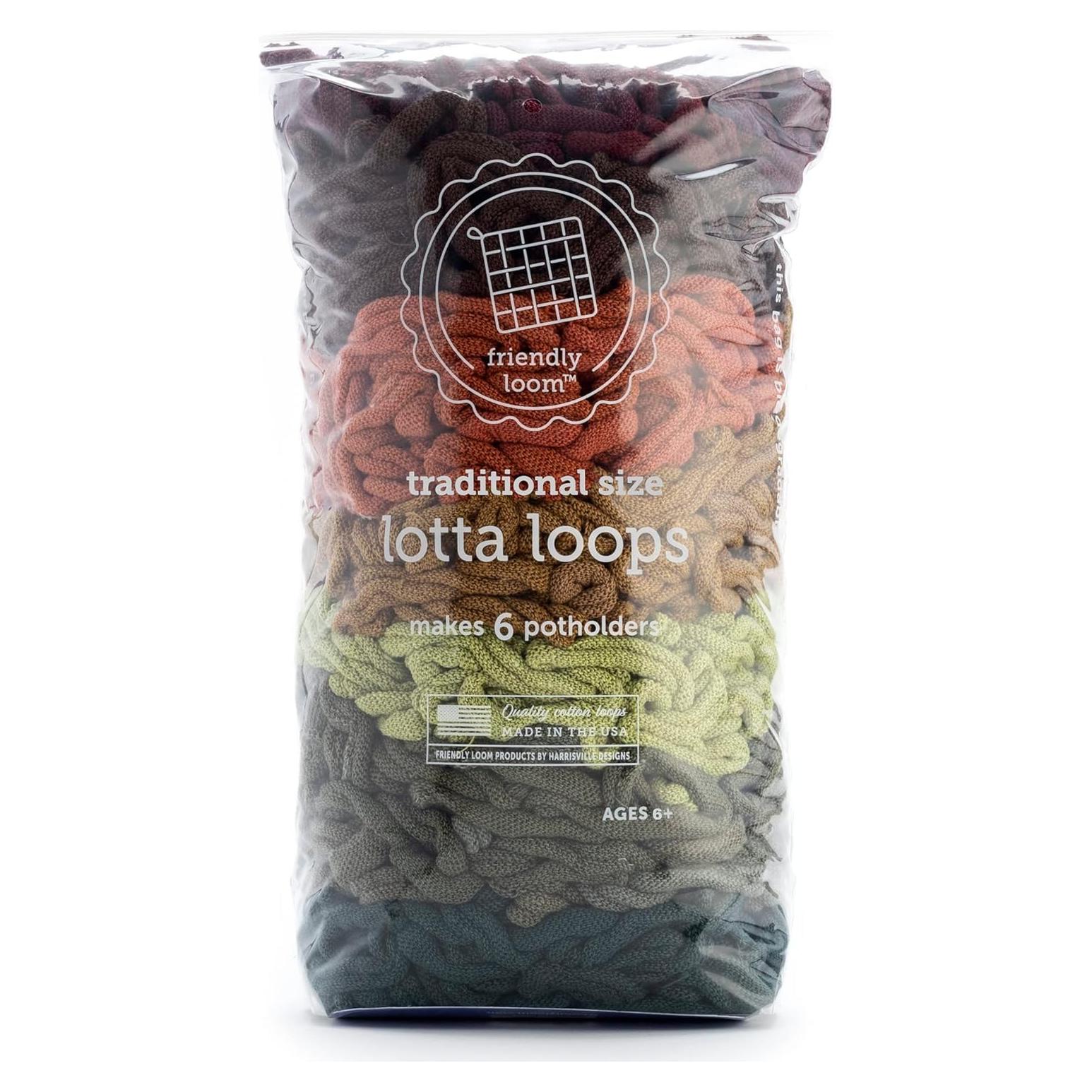 Bucles de Tejido de Algodón Friendly Loom - 6 Trivets Tierra