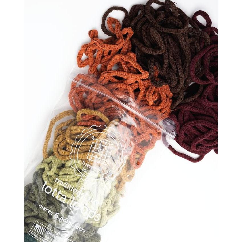 Bucles de Tejido de Algodón Friendly Loom - 6 Trivets Tierra