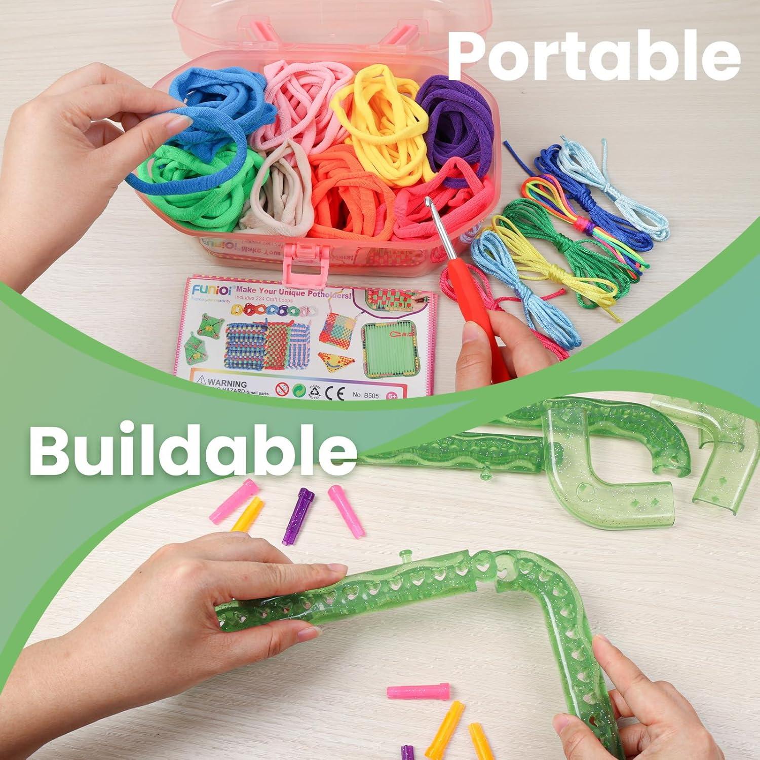 Kit de Telar de Tejer FUNiOi 2-en-1 para Niños 6-12 Años