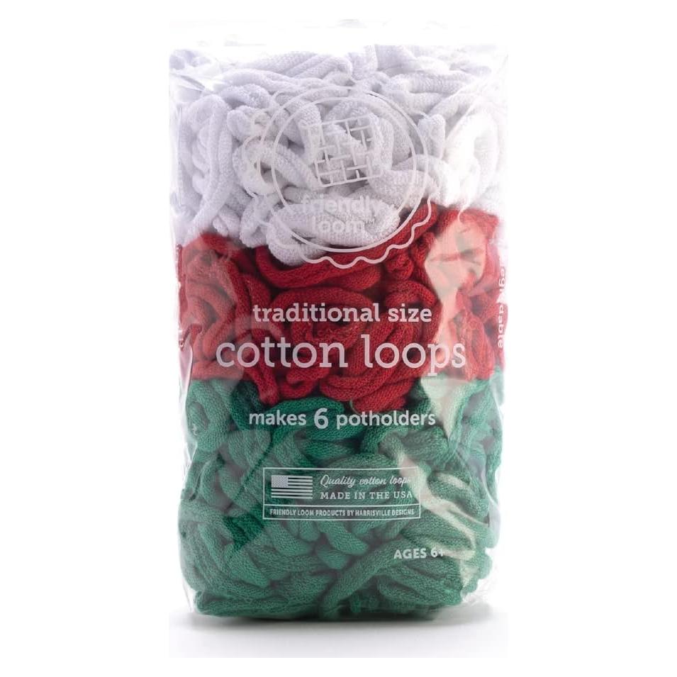 Asas de Potholder Friendly Loom 6 Piezas Algodón Multicolor