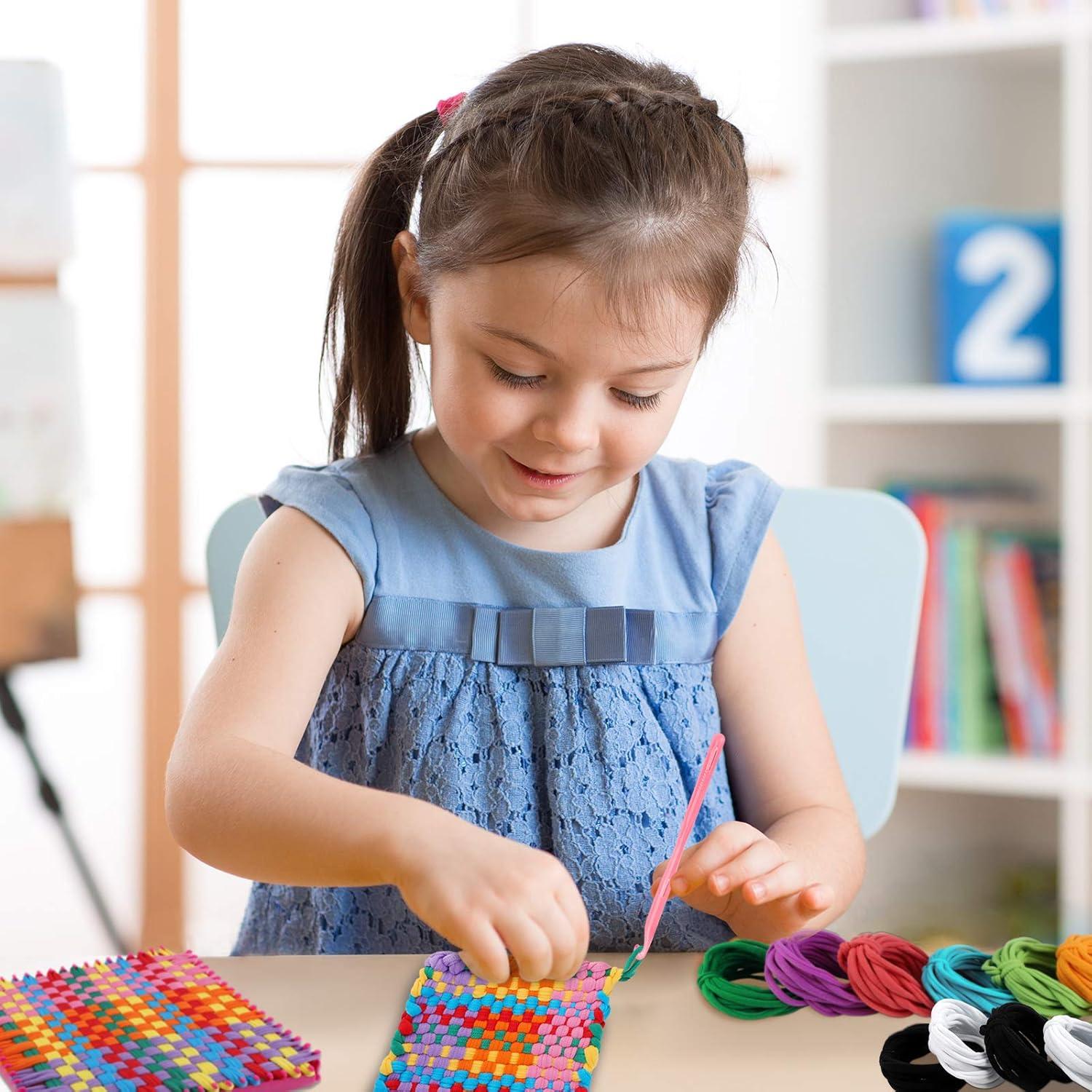 Aodaer Kit de Manualidades 288 Piezas Bucles de Tejer Multicolor