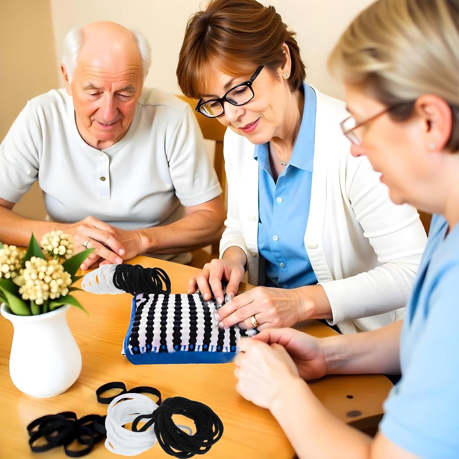 Kit de Bucles de Telar EupHHonycs 96 Piezas Nailon Negro Blanco