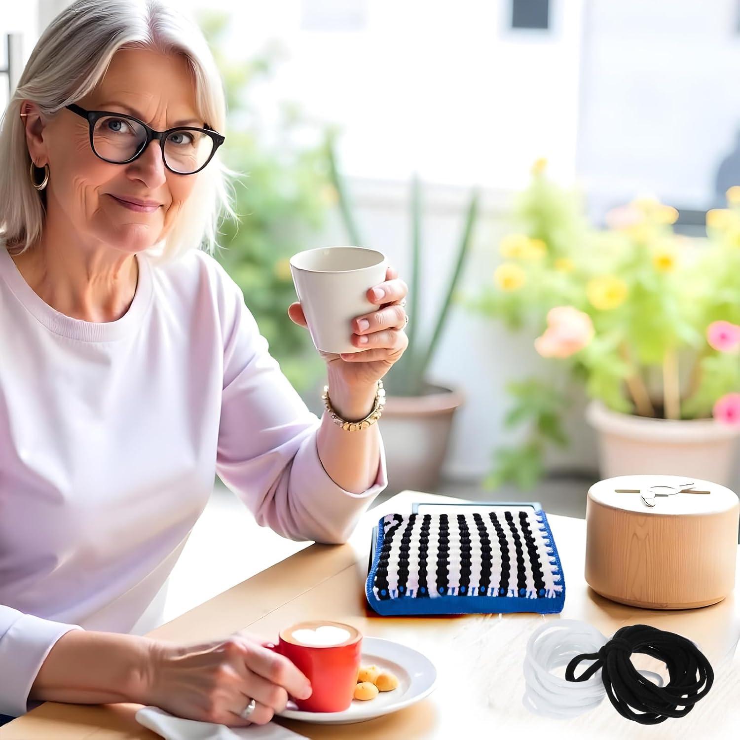 Kit de Bucles de Telar EupHHonycs 96 Piezas Nailon Negro Blanco