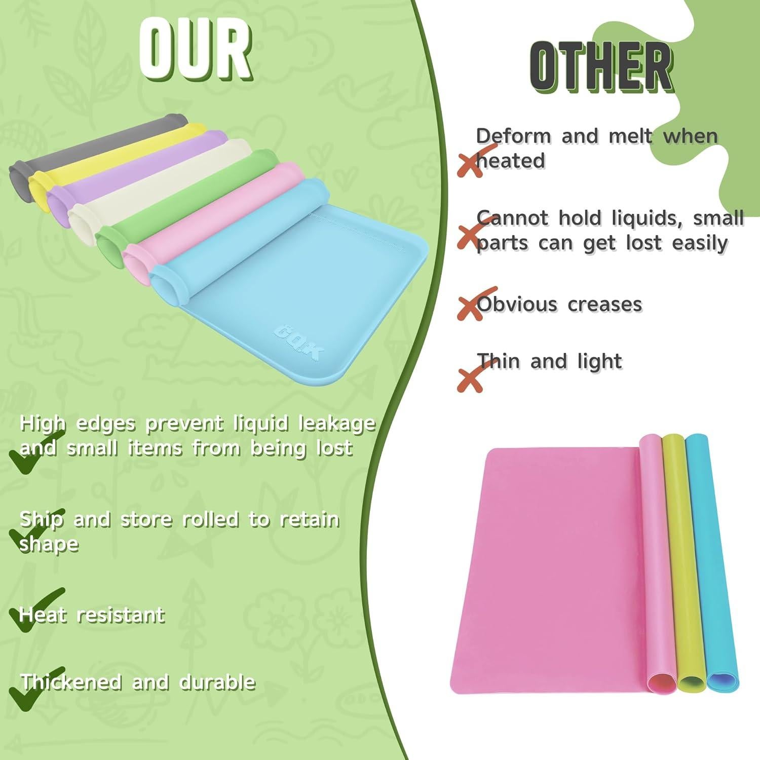 Alfombrilla de Silicona GQK Verde 61x40.6 cm para Manualidades
