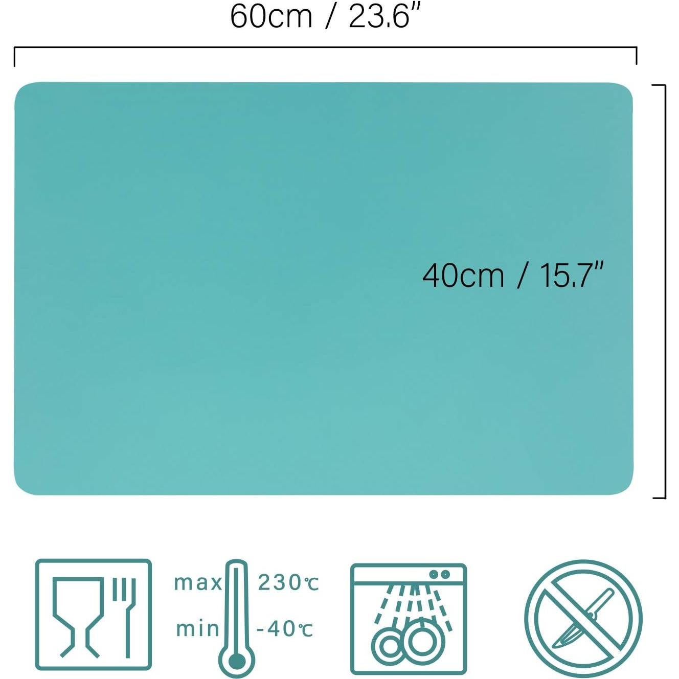 Tapete de Silicona Extra Grande Gartful 60 x 40 cm Negro Verde