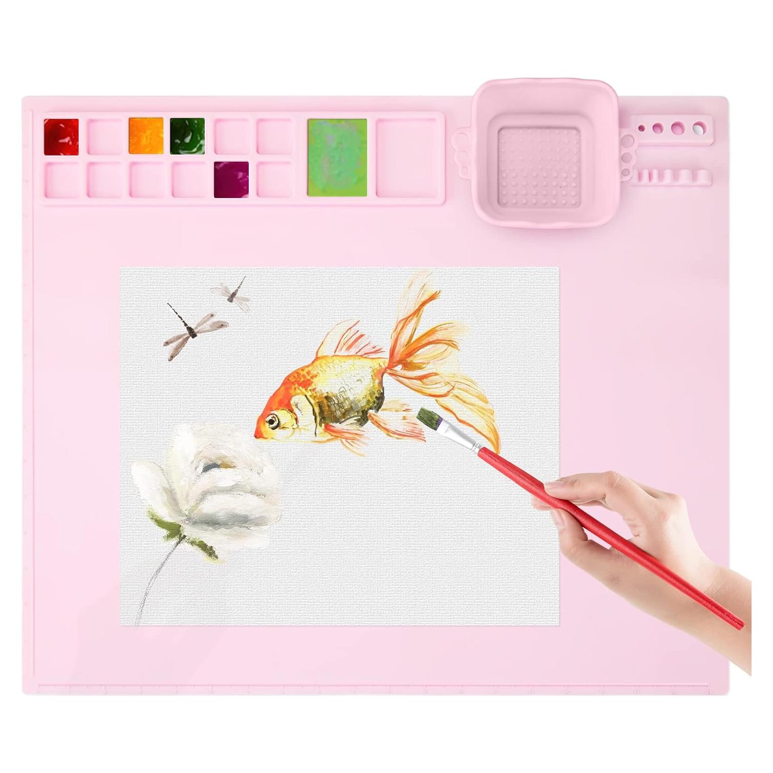 Alfombrilla de Silicona Aubeco 50.5x42.9cm Rosa con Taza