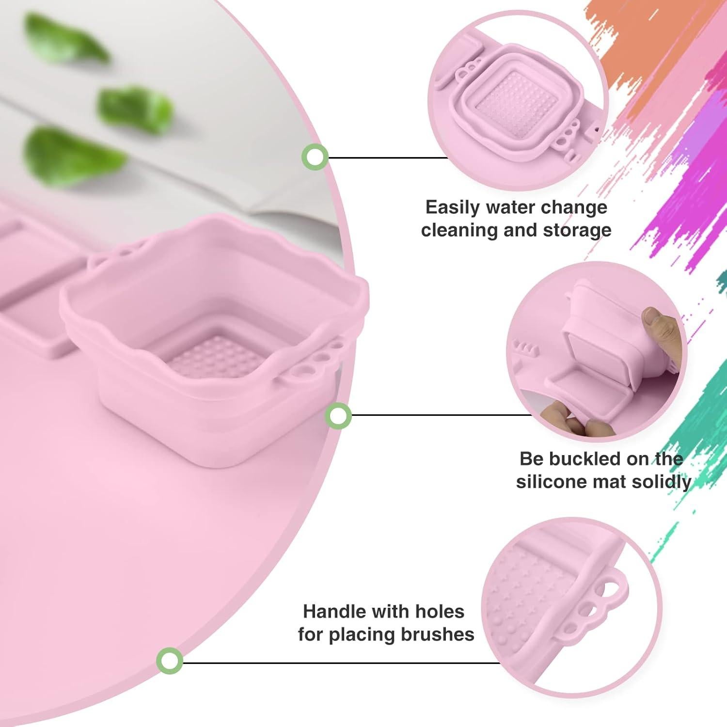 Alfombrilla de Silicona Aubeco 50.5x42.9cm Rosa con Taza