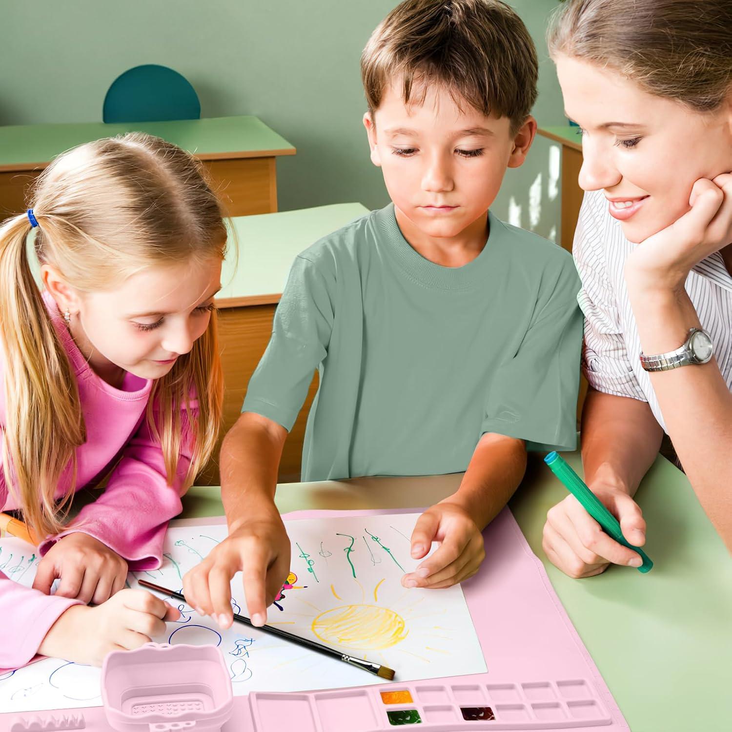 Alfombrilla de Silicona Aubeco 50.5x42.9cm Rosa con Taza