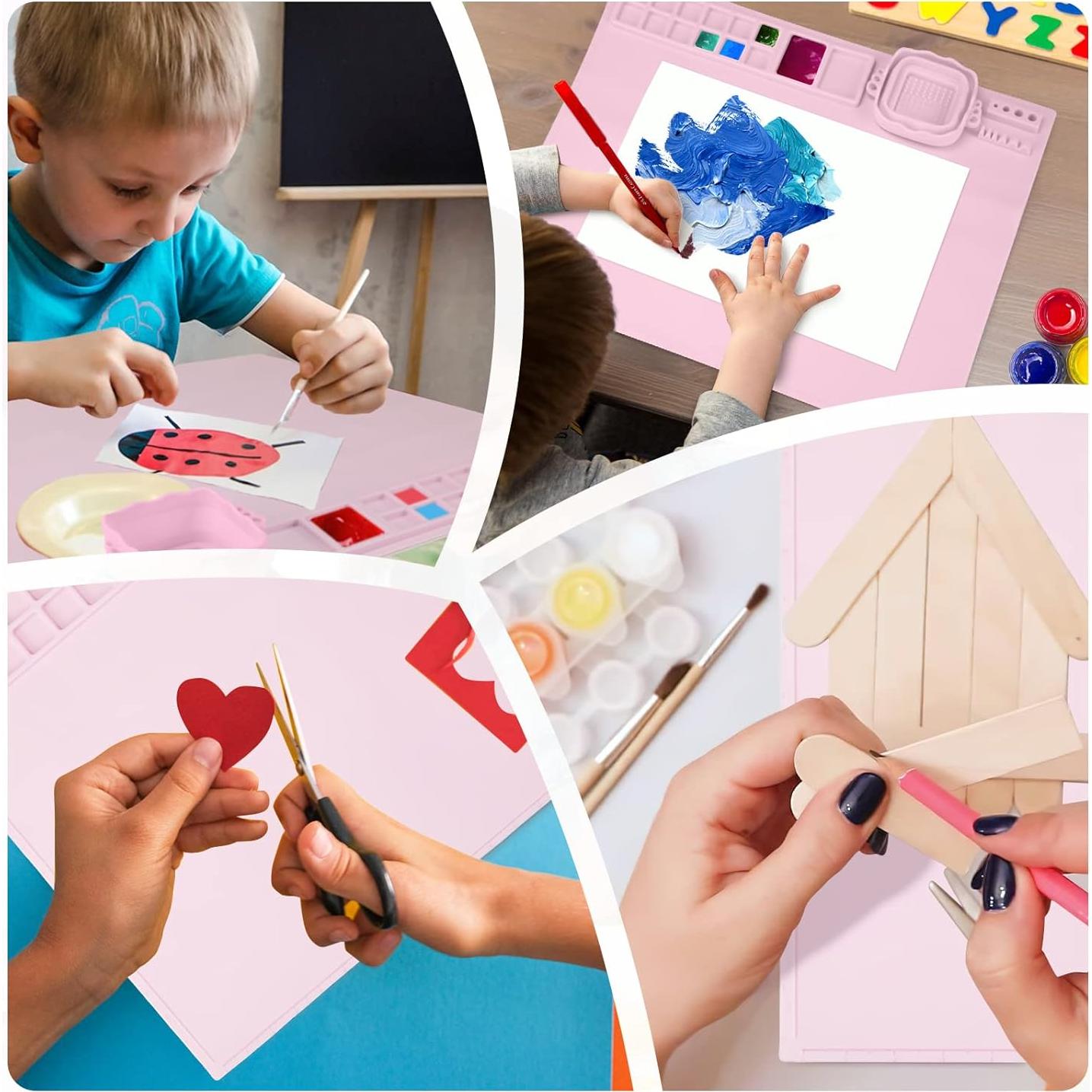 Alfombrilla de Silicona Aubeco 50.5x42.9cm Rosa con Taza