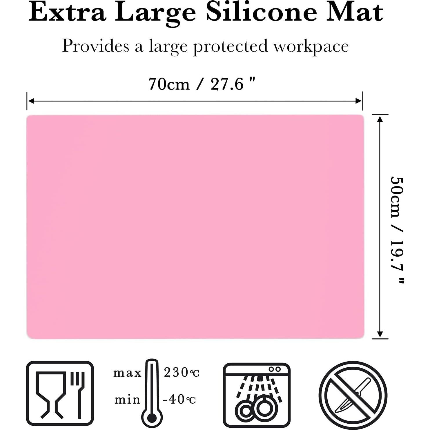 Alfombrilla de Silicona Rosa Grande 70x50cm para Manualidades