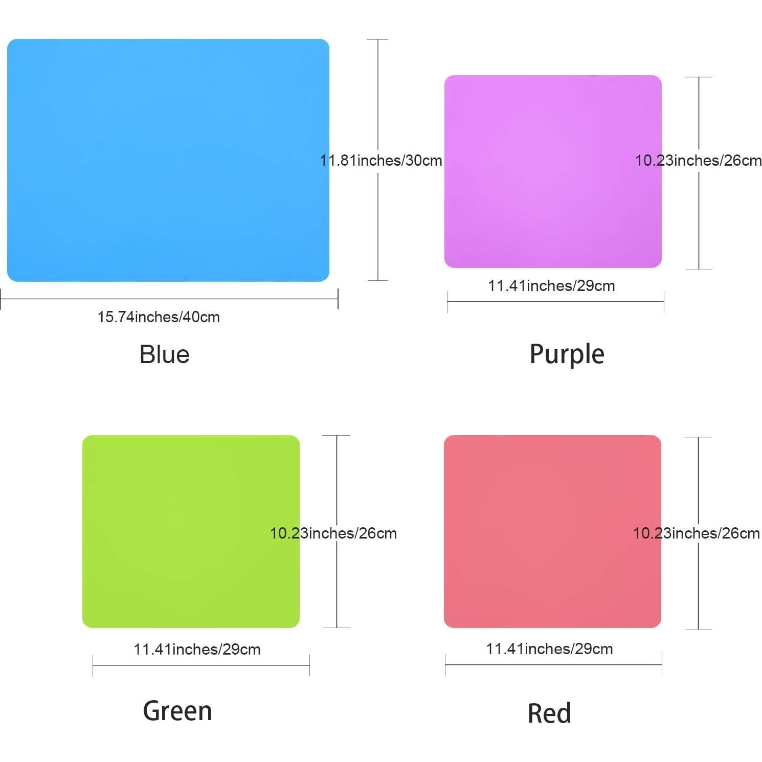 HiGift 4 Tapetes de Silicona para Manualidades - 40.1x29.9cm y 29.5x21.1cm