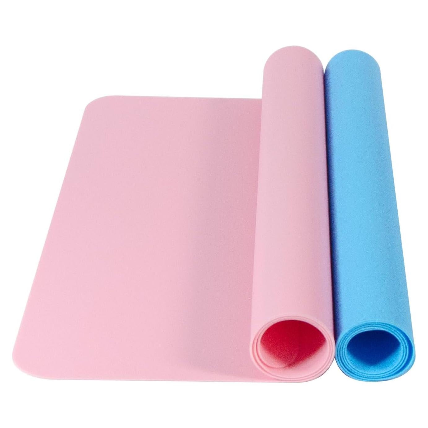 Alfombrillas de Silicona DESKEMAI 40 x 30 cm 2-Pack Azul Rosa