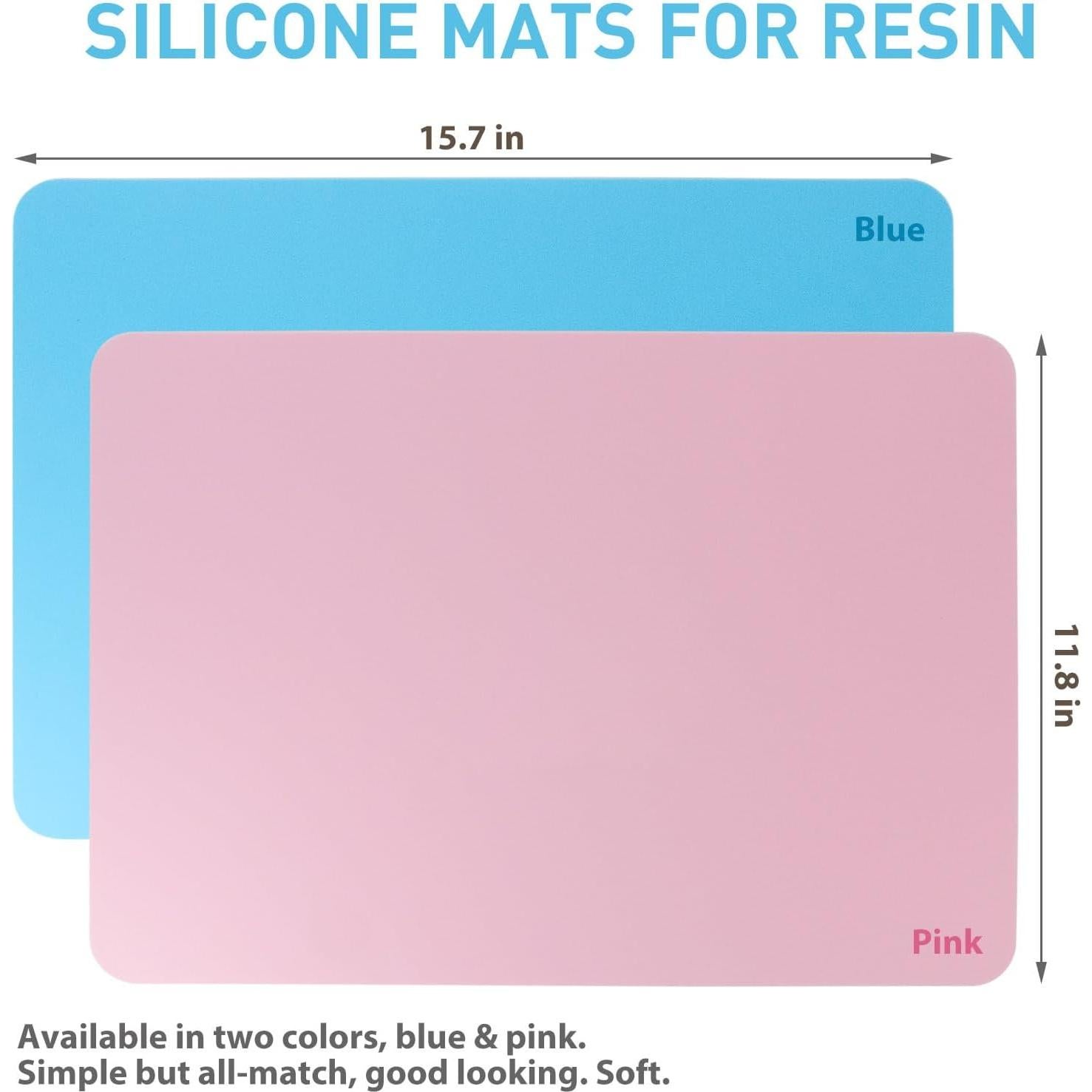 Alfombrillas de Silicona DESKEMAI 40 x 30 cm 2-Pack Azul Rosa