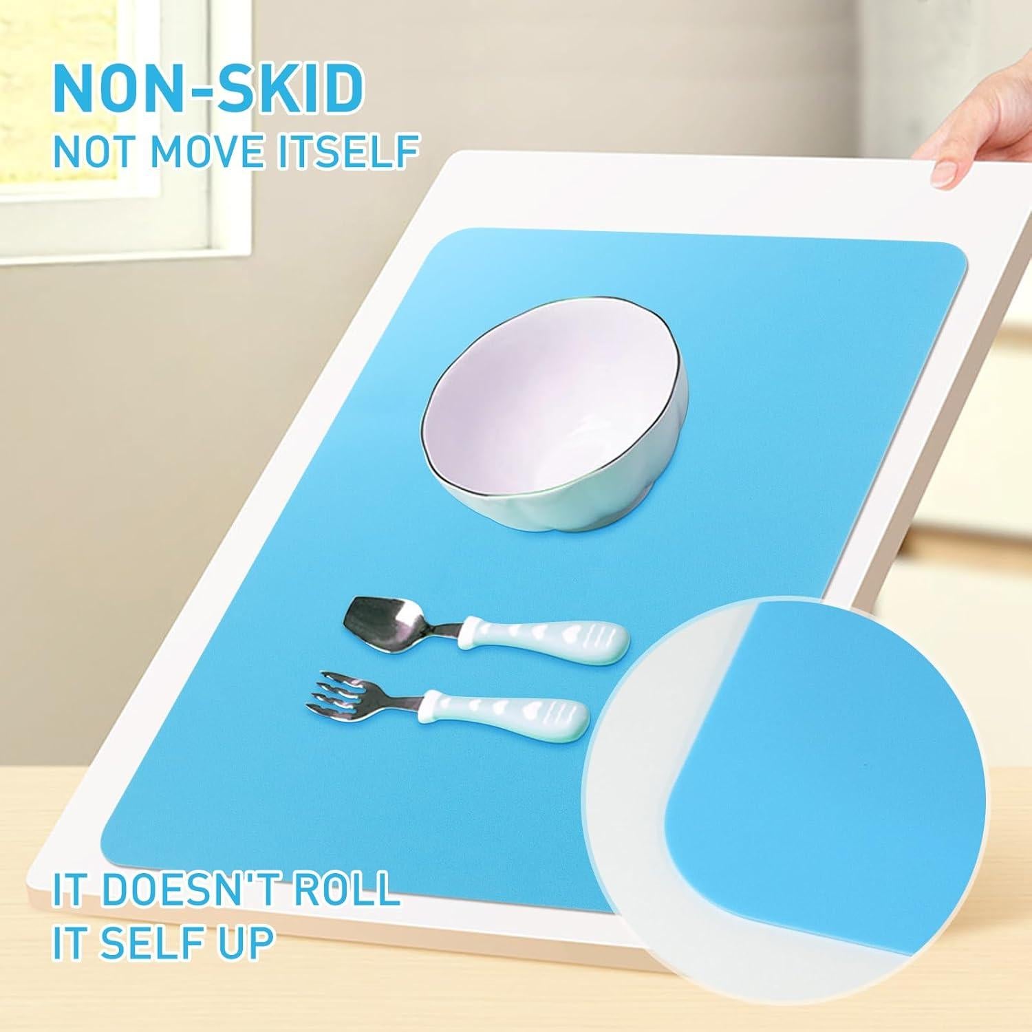 Alfombrillas de Silicona DESKEMAI 40 x 30 cm 2-Pack Azul Rosa