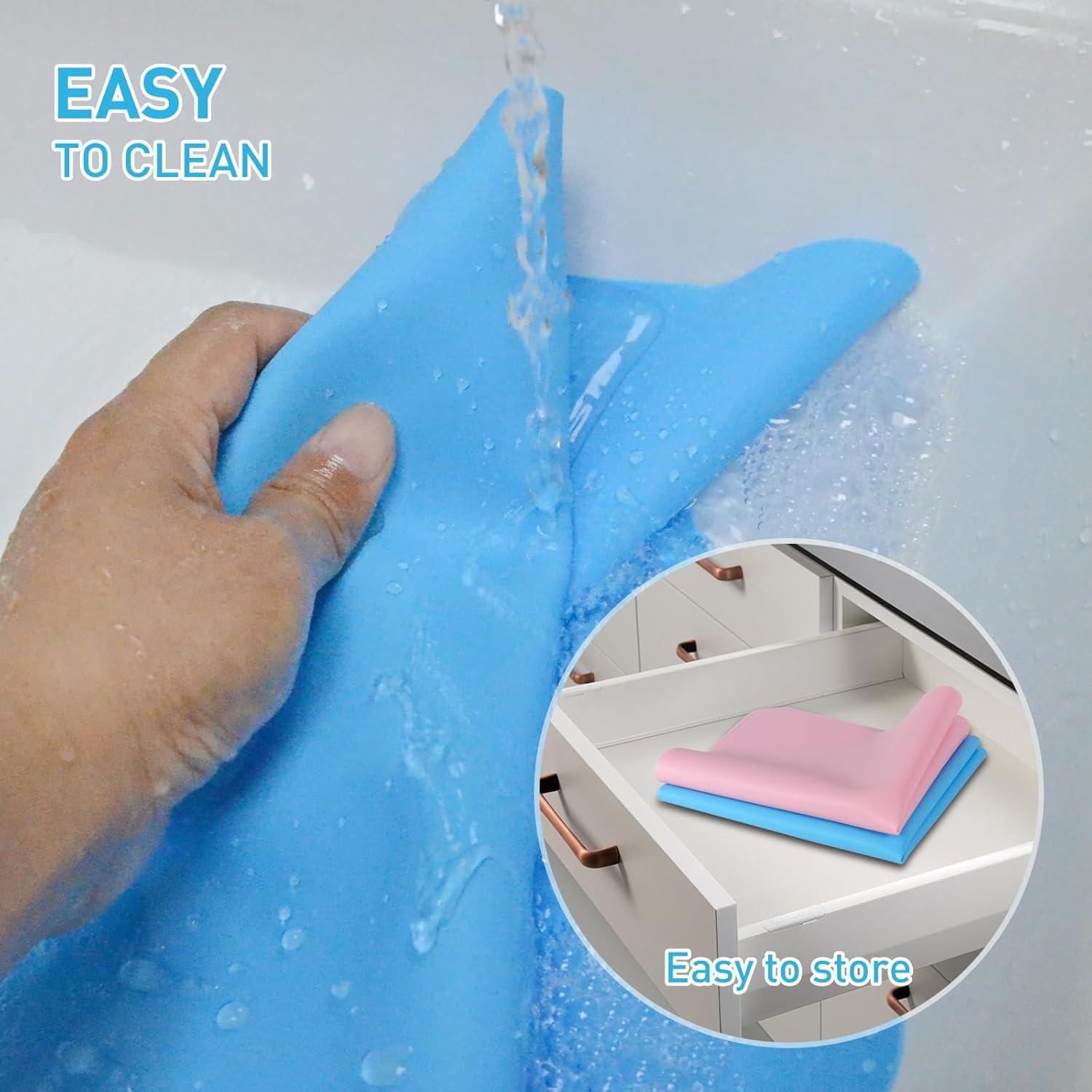 Alfombrillas de Silicona DESKEMAI 40 x 30 cm 2-Pack Azul Rosa