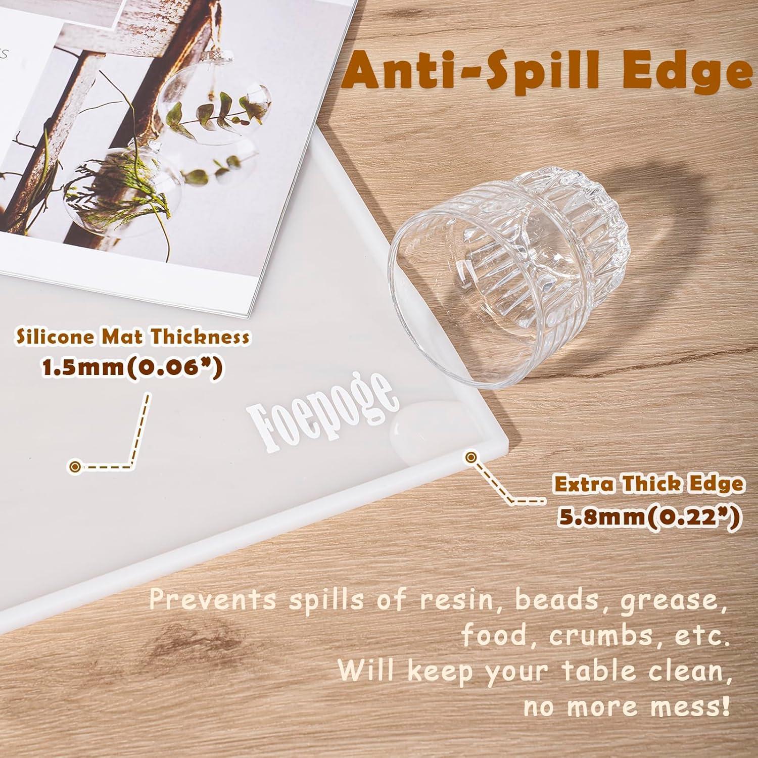 Alfombrilla de Silicona Extra Gruesa Foepoge 80x60cm Blanca