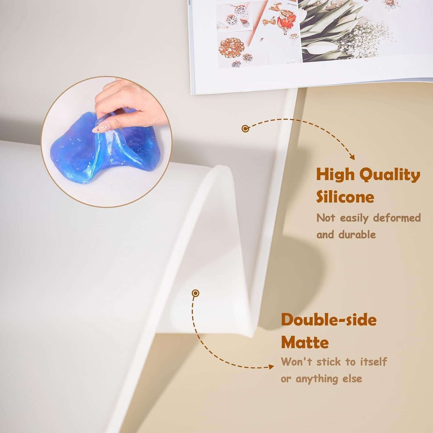 Alfombrilla de Silicona Extra Gruesa Foepoge 80x60cm Blanca