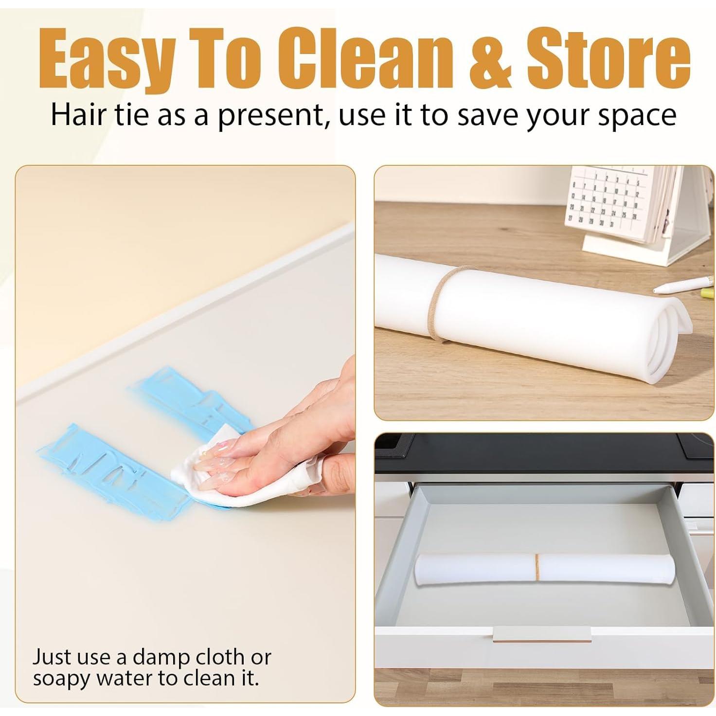 Alfombrilla de Silicona Extra Gruesa Foepoge 80x60cm Blanca