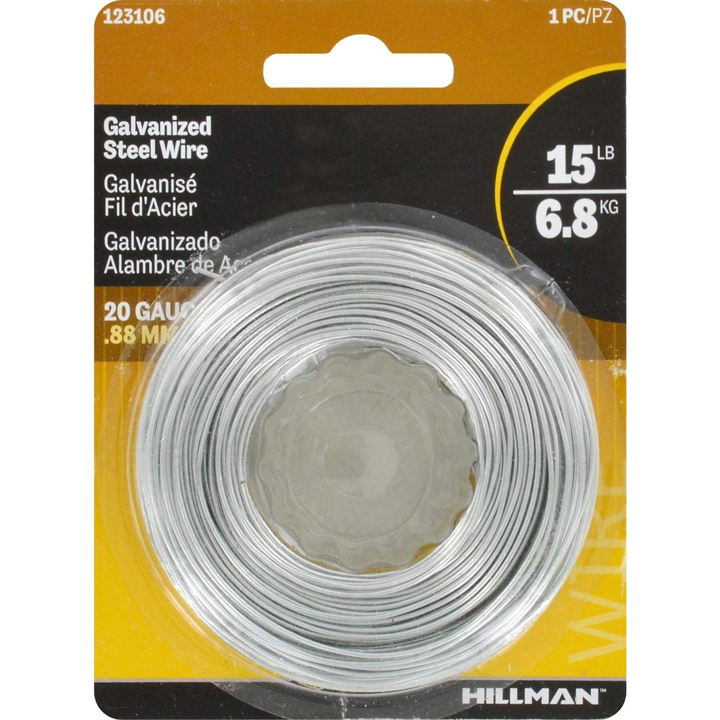 Alambre de Hobby Galvanizado Hillman 20 Gauge 53.34 m Plata