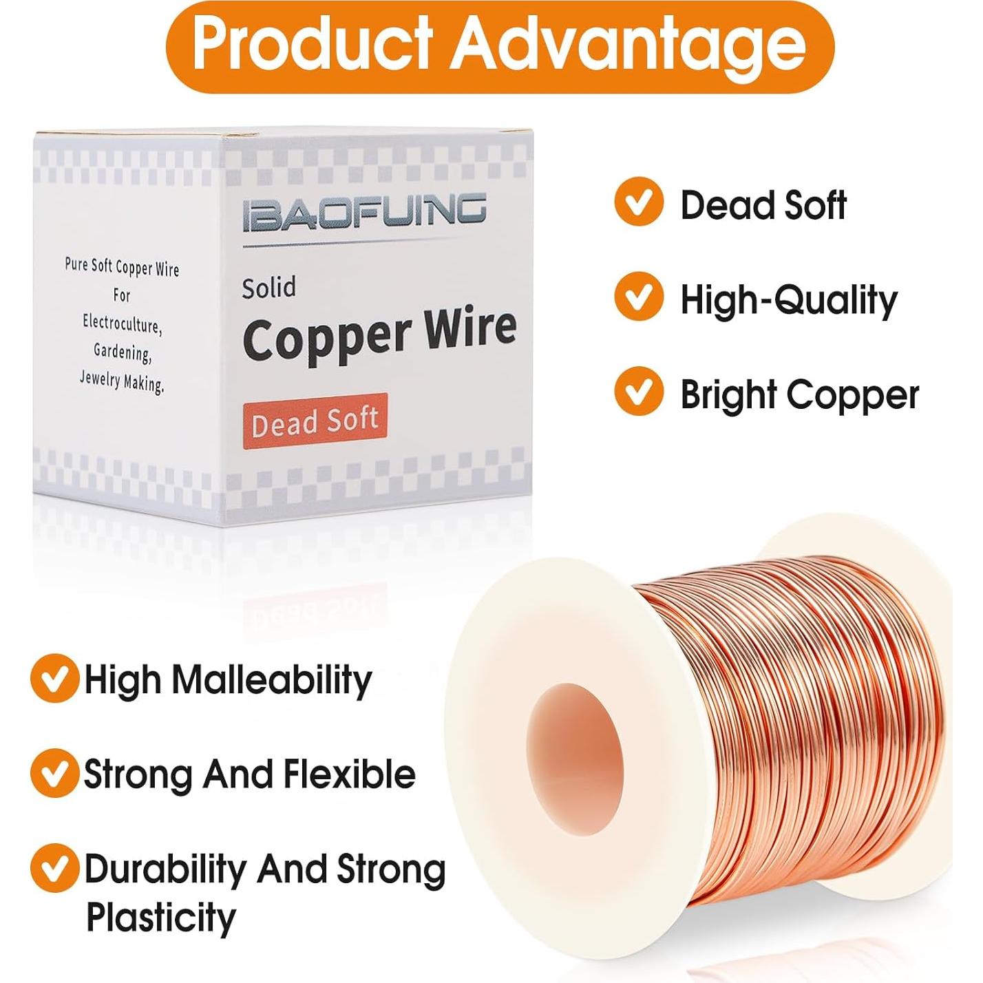 Alambre de Cobre Muerto Suave 1 Libra 16 Gauge 39m ibaofuing