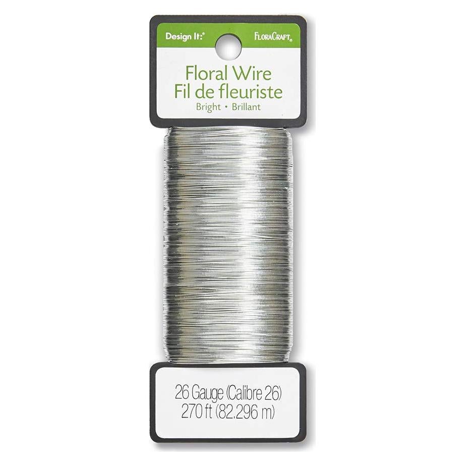 Alambre Floral 26 Calibres FloraCraft 82 Metros Plata Brillante