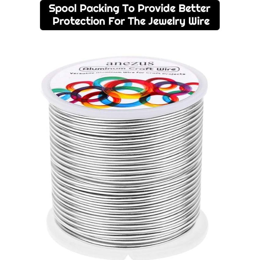Alambre de Aluminio Anezus 12 Gauge 30.5m Plata para Manualidades