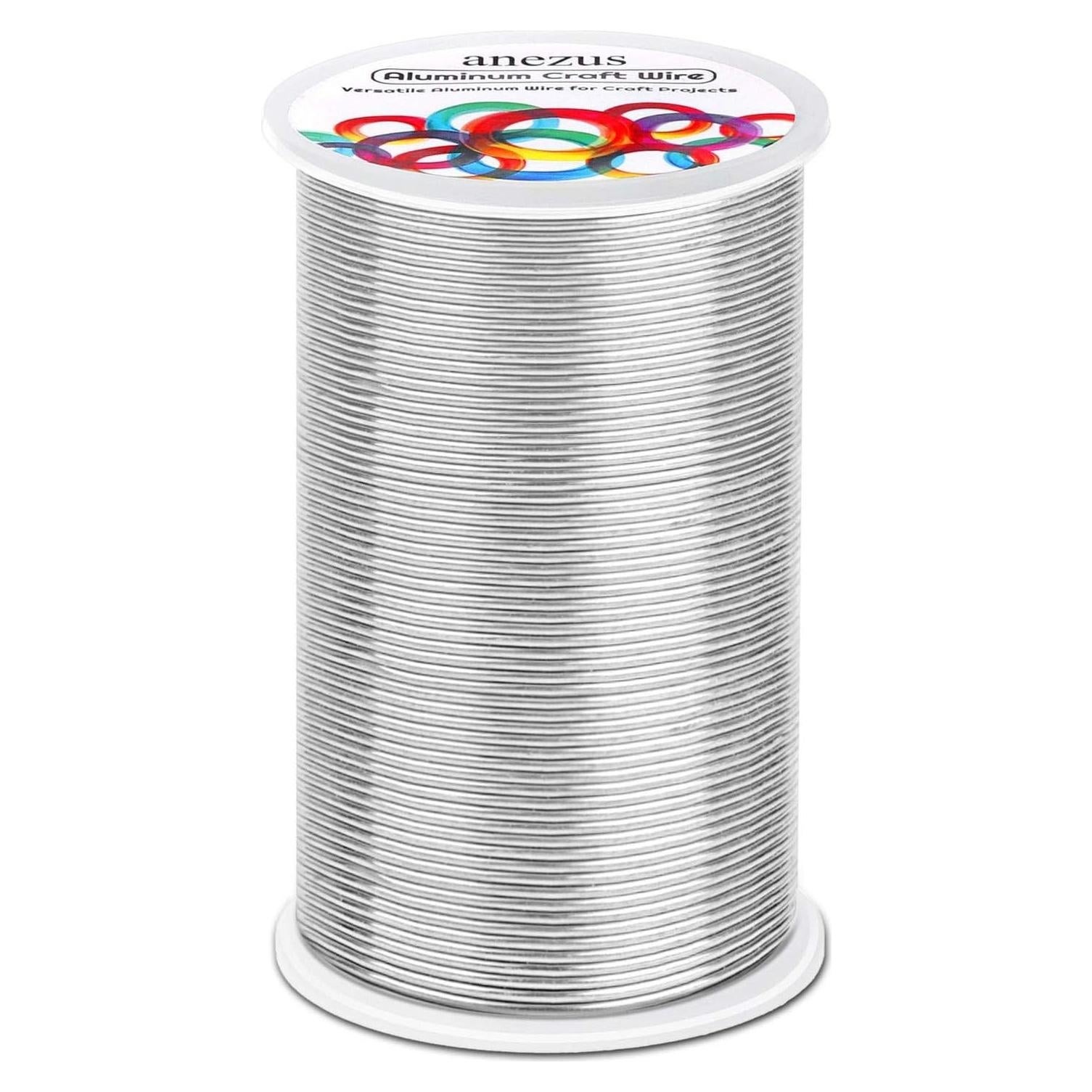 Alambre de Manualidades Anezus 165m 1mm Plata para Joyería