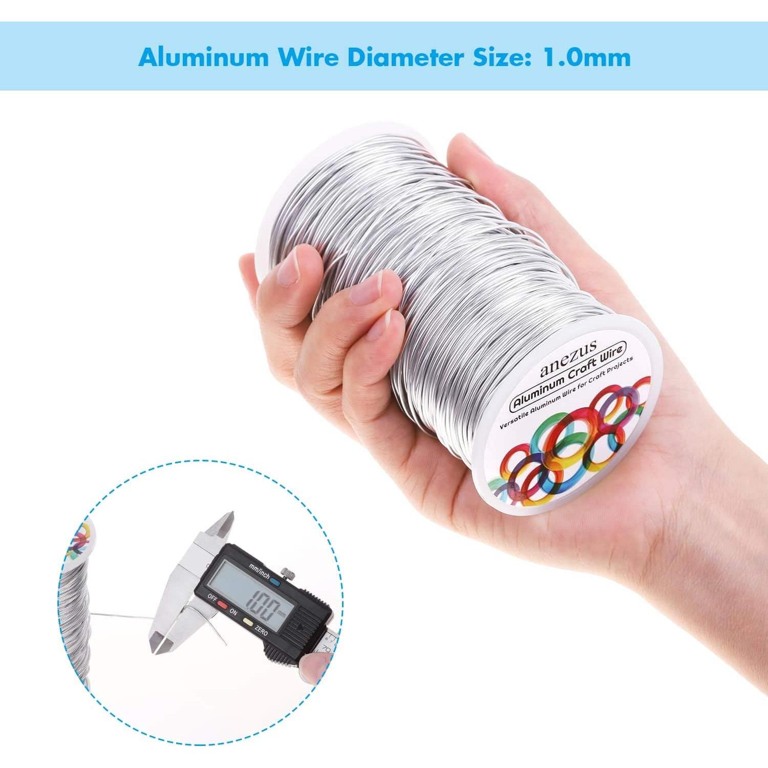 Alambre de Manualidades Anezus 165m 1mm Plata para Joyería